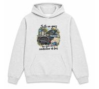Otshirt Sweat à Capuche Juste Un Gars Qui Aime être conducteur de Bus | Hoodie Molleton Gratté 280 g/m² Gris Chiné Poche Kangourou | Unisexe XS à 5XL | Idée Cadeau Noël Anniversaire