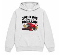 Otshirt Sweat à Capuche Moisson J'peux Pas | Hoodie Molleton Gratté 280 g/m² Gris Chiné Poche Kangourou | Unisexe XS à 5XL | Idée Cadeau Noël Anniversaire
