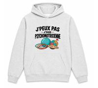 Otshirt Sweat à Capuche Psychomotricienne J'peux Pas | Hoodie Molleton Gratté 280 g/m² Gris Chiné Poche Kangourou | Unisexe XS à 5XL | Idée Cadeau Noël Anniversaire