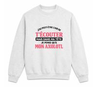 Otshirt Sweat Gris Chiné J'Ai Peut-être l'air de t'écouter mais dans ma tête Je Pense qu'à Mon Axolotl J'Ai Peut-être l'air de t'écouter mais Je ne Pense qu'à - Activité