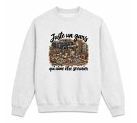Otshirt Sweat Gris Chiné Juste Un Gars Qui Aime être serrurier | Molleton Gratté 260 g/m² Col Rond Unisexe XS à 5XL | Pull Sweatshirt Hiver Quotidien | Idée Cadeau Noël Départ