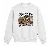 Otshirt Sweat Gris Chiné Juste Un Gars Qui Aime Le Gravel | Molleton Gratté 260 g/m² Col Rond Unisexe XS à 5XL | Pull Sweatshirt Hiver Quotidien | Idée Cadeau Cycliste Noël Départ
