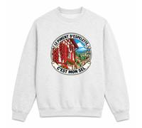 Otshirt Sweat Gris Chiné Le Piment d’Espelette, c’est Mon sel | Molleton Gratté 260 g/m² Col Rond Unisexe XS à 5XL | Pull Sweatshirt Hiver Quotidien | Idée Cadeau Basque Noël Départ