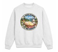 Otshirt Sweat Gris Chiné Le reblochon, c’est Mon Carburant | Molleton Gratté 260 g/m² Col Rond Unisexe XS à 5XL | Pull Sweatshirt Hiver Quotidien | Idée Cadeau Savoyard Savoyarde Noël Départ