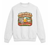 Otshirt Sweat Gris Chiné Mosaïque et apéro, Le Reste C'est du Bonus | Molleton Gratté 260 g/m² Col Rond Unisexe XS à 5XL | Pull Sweatshirt Hiver Quotidien | Idée Cadeau Mosaïste Noël Départ