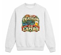 Otshirt Sweat Gris Chiné Roi du Triathlon et de l'apéro | Molleton Gratté 260 g/m² Col Rond Unisexe XS à 5XL | Pull Sweatshirt Hiver Quotidien | Idée Cadeau Triathlète Noël Départ