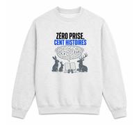 Otshirt Sweat Gris Chiné Zéro Prise, Cent Histoires | Molleton Gratté 260 g/m² Col Rond Unisexe XS à 5XL | Pull Sweatshirt Hiver Quotidien | Idée Cadeau Chasseur Chasseuse Noël Départ