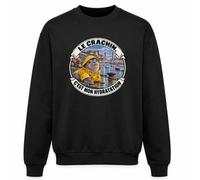 Otshirt Sweat Noir Le crachin, c’est Mon hydratation | Molleton Gratté 260 g/m² Col Rond Unisexe XS à 5XL | Pull Sweatshirt Hiver Quotidien | Idée Cadeau Brestois Brestoise Noël Départ