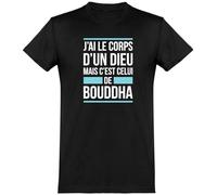 Otshirt T Shirt Homme J'Ai Le Corps d'un Dieu | Imprimé en France, Cadeau fête des pères Homme Humour Papa Anniversaire Original Rigolo Humoristique (3XL,Black)