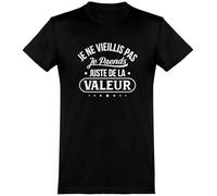 Otshirt T Shirt Homme Je ne vieillis Pas | Imprimé en France, Cadeau fête des pères Homme Humour Papa Anniversaire Original Rigolo Humoristique (3XL,Black)