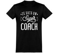 Otshirt T Shirt Homme Je suis Un Super Coach | Imprimé en France, Cadeau fête des pères Homme Humour Papa Anniversaire Original Rigolo Humoristique (XL,Black)
