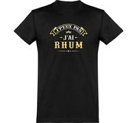 Otshirt T Shirt Homme j'peux Pas J'Ai Rhum | Imprimé en France, Cadeau fête des pères Homme Humour Papa Anniversaire Original Rigolo Humoristique (3XL,Black)