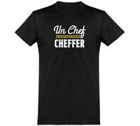 Otshirt T Shirt Homme Un Chef C'est Fait pour cheffer | Imprimé en France, Cadeau fête des pères Homme Humour Papa Anniversaire Original Rigolo Humoristique (5XL,Black)