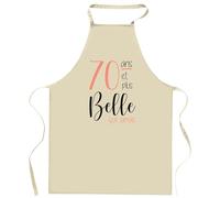 Otshirt Tablier 70 ans et plus belle que jamais | Apron | Idée Tablier Personnalisable Cadeau Anniversaire Cuisine Jardinage Fête Original Famille Travail Départ Collègue Retraite