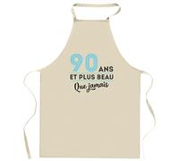 Otshirt Tablier 90 ans et plus beau que jamais | Apron | Idée Tablier Personnalisable Cadeau Anniversaire Cuisine Jardinage Fête Original Famille Travail Départ Collègue Retraite