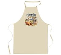 Otshirt Tablier de Cuisine Chambéry c'est sacré | Coton 90 × 60 cm Cou Ajustable Nouage dans le Dos | Pâtisserie Barbecue Atelier | Idée Cadeau Souvenir Ville Fête des Pères Noël