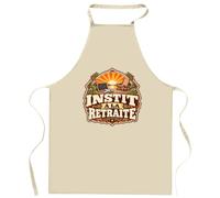 Otshirt Tablier de Cuisine Instit à la Retraite | Coton 90 × 60 cm Cou Ajustable Nouage dans le Dos | Pâtisserie Barbecue Atelier | Idée Cadeau Fête des Pères Noël