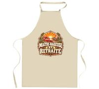 Otshirt Tablier de Cuisine Maître-Nageuse à la Retraite | Coton 90 × 60 cm Cou Ajustable Nouage dans le Dos | Pâtisserie Barbecue Atelier | Idée Cadeau Fête des Pères Noël