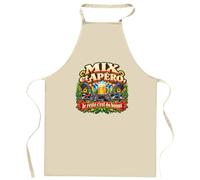 Otshirt Tablier de Cuisine Mix et apéro, le reste c'est du bonus | Coton 90 × 60 cm Cou Ajustable Nouage dans le Dos | Pâtisserie Barbecue Atelier | Idée Cadeau DJ Fête des Pères Noël