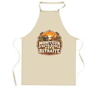 Otshirt Tablier de Cuisine Moniteur d'Auto-École à la Retraite | Coton 90 × 60 cm Cou Ajustable Nouage dans le Dos | Pâtisserie Barbecue Atelier | Idée Cadeau Fête des Pères Noël