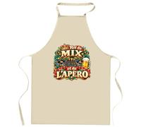 Otshirt Tablier de Cuisine Roi du mix et de l'apéro | Coton 90 × 60 cm Cou Ajustable Nouage dans le Dos | Pâtisserie Barbecue Atelier | Idée Cadeau DJ Fête des Pères Noël