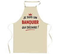 Otshirt Tablier d'un Banquier qui déchire 2- Apron - Idée Cadeau Tablier Personnalisable Anniversaire Fête Original Famille Travail Départ Collègue Retraite Noël.