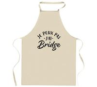 Otshirt Tablier Je peux pas j’ai bridge | Apron | Idée Tablier Personnalisable Cadeau Anniversaire Cuisine Jardinage Fête Original Famille Travail Départ Collègue Retraite