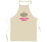 Otshirt Tablier Madame Parfaite Analyste Data - Apron - Idée Tablier de Cuisine Cadeau Anniversaire Fête Original Famille Travail Départ Collègue Retraite Noël.