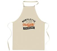Otshirt Tablier mobylette un jour mobylette toujours | Apron | Idée Tablier Personnalisable Cadeau Anniversaire Cuisine Jardinage Fête Original Famille Travail Départ Collègue Retraite