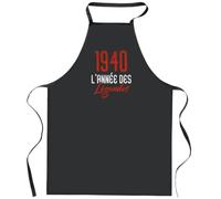 Otshirt Tablier Noir 1940 l’année des legendes | Apron | Idée Tablier Personnalisable Cadeau Anniversaire Cuisine Jardinage Fête Original Famille Travail Départ Collègue Retraite