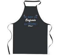 Otshirt Tablier Noir Benjamin Qui Dechire | Apron | Idée Tablier Personnalisable Cadeau Anniversaire Cuisine Jardinage Fête Original Famille Travail Départ Collègue Retraite