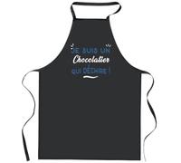 Otshirt Tablier Noir Chocolatier Qui Dechire | Apron | Idée Tablier Personnalisable Cadeau Anniversaire Cuisine Jardinage Fête Original Famille Travail Départ Collègue Retraite