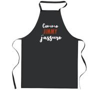 Otshirt Tablier Noir Comme Jimmy Jassure | Apron | Idée Tablier Personnalisable Cadeau Anniversaire Cuisine Jardinage Fête Original Famille Travail Départ Collègue Retraite