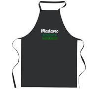 Otshirt Tablier Noir Madame Assistante maternelle | Apron | Idée Tablier Personnalisable Cadeau Anniversaire Cuisine Jardinage Fête Original Famille Travail Départ Collègue Retraite (Vert)