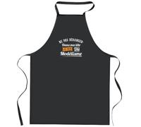Otshirt Tablier Noir Ne pas deranger Dans ma tete je fais du modelis | Apron | Idée Tablier Personnalisable Cadeau Anniversaire Cuisine Jardinage Fête Original Famille Travail Départ Collègue Retraite