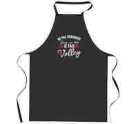 Otshirt Tablier Noir Ne pas deranger Dans ma tete je fais du volley | Apron | Idée Tablier Personnalisable Cadeau Anniversaire Cuisine Jardinage Fête Original Famille Travail Départ Collègue Retraite
