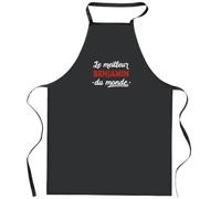 Otshirt Tablier Noir Super Benjamin 2 | Apron | Idée Tablier Personnalisable Cadeau Anniversaire Cuisine Jardinage Fête Original Famille Travail Départ Collègue Retraite