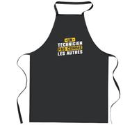Otshirt Tablier Noir Un technicien pas comme les autres | Apron | Idée Tablier Personnalisable Cadeau Anniversaire Cuisine Jardinage Fête Original Famille Travail Départ Collègue Retraite