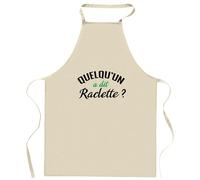Otshirt Tablier Quelqu’un a dit raclette | Apron | Idée Tablier Personnalisable Cadeau Anniversaire Cuisine Jardinage Fête Original Famille Travail Départ Collègue Retraite