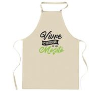 Otshirt Tablier Vivre d’amour et de mojito | Apron | Idée Tablier Personnalisable Cadeau Anniversaire Cuisine Jardinage Fête Original Famille Travail Départ Collègue Retraite