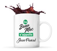 Otshirt Tasse Ce beau mec sappelle Jean-Pascal - Mug - Idée Tasse Personnalisable Cadeau Anniversaire Fête Original Famille Travail Départ Collègue Retraite Noël.