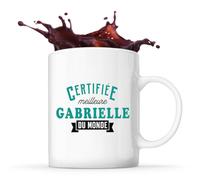 Otshirt Tasse Certifiee Meilleure Gabrielle du monde copie - Mug - Idée Cadeau Prénom Personnalisable Humour Anniversaire Fête Retraite Drôle Original Collègue