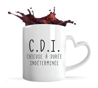 Otshirt Tasse Coeur Chieuse Indeterminée | Mug avec anse en forme de Coeur | Idée Cadeau Petite Amie Copine Femme Parfaite Drôle Humour Original Anniversaire Amour Unique