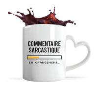 Otshirt Tasse Coeur Commentaire Sarcastique | Mug avec anse en forme de Coeur | Idée Cadeau Humour Drôle Marrant Beauf Original Anniversaire Fête