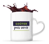 Otshirt Tasse Cœur Gouter Puis Servir - Mug - Idée Tasse Personnalisable en forme de Cœur Cadeau Anniversaire Fête Original Famille Travail Départ Collègue Retraite Noël. - Bleu&Vert - 4