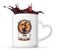 Otshirt Tasse Cœur Guide - Joyeux Halloween 2 - Mug - Idée Tasse Personnalisable en forme de Cœur Cadeau Anniversaire Fête Original Famille Travail Départ Collègue Retraite Noël.