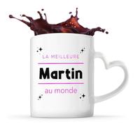 Otshirt Tasse Cœur La meilleure Martin au monde 2 - Mug - Idée Tasse Personnalisable en forme de Cœur Cadeau Anniversaire Fête Original Famille Travail Départ Collègue Retraite Noël.