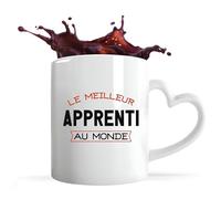 Otshirt Tasse Cœur Le meilleur Apprenti | Mug | Idée Tasse Personnalisable en forme de Cœur Cadeau Anniversaire Fête Original Famille Travail Départ Collègue Retraite Noël.