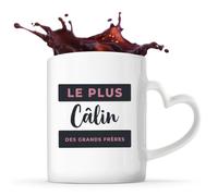 Otshirt Tasse Cœur Le Plus Calin des Grands Freres - Mug - Idée Tasse Personnalisable en forme de Cœur Cadeau Anniversaire Fête Original Famille Travail Départ Collègue Retraite Noël. - Bleu&Rose - 4
