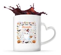 Otshirt Tasse Cœur Mon Fantome Préféré C'est Alexandre - Mug - Idée Tasse Personnalisable en forme de Cœur Cadeau Anniversaire Fête Original Famille Travail Départ Collègue Retraite Noël.